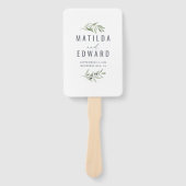 Olive Branch Aquarell bemalt Hochzeitshandfächer Fächer (Vorderseite)