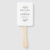 Olive Branch Aquarell bemalt Hochzeitshandfächer Fächer (Vorderseite)