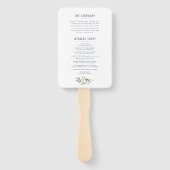 Olive Branch Aquarell bemalt Hochzeitshandfächer Fächer (Rückseite)