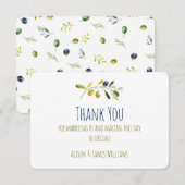 Olive Branch Aquarell Hochzeit danke Karte (Vorne/Hinten)