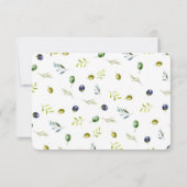 Olive Branch Aquarell Hochzeit danke Karte (Rückseite)