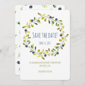 Olive Branch Aquarell Save the Date Karte (Vorne/Hinten)
