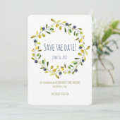Olive Branch Aquarell Save the Date Karte (Stehend Vorderseite)