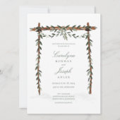 Olive Branch Arch Canopy Hochzeit Einladung (Vorderseite)