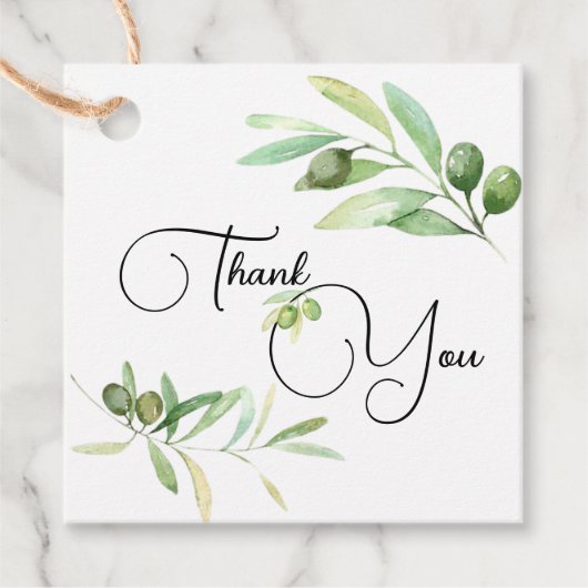 Olive Branch Baby Dusche Vielen Dank Geschenkanhänger (Vorderseite)