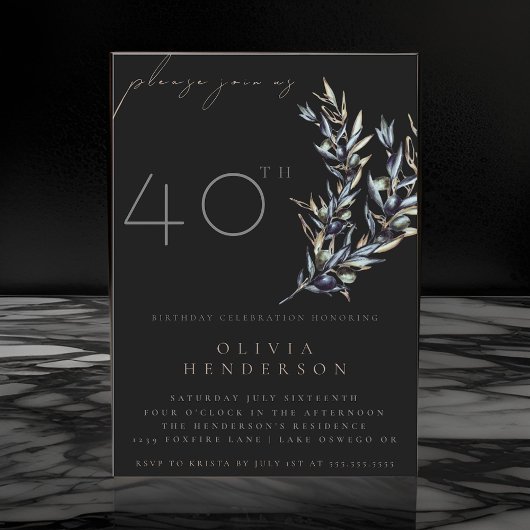 Olive Branch Birthday Einladung