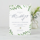 Olive Branch Boho Garden Wedding Einladung (Stehend Vorderseite)