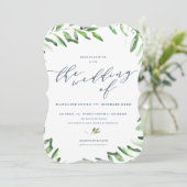 Olive Branch Boho Garden Wedding Einladung (Stehend Vorderseite)