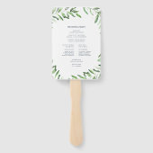 Olive Branch Boho Garden Wedding Program Fan Fächer (Rückseite)