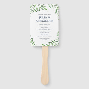 Olive Branch Boho Garden Wedding Program Fan Fächer