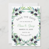 Olive Branch Botanische Hochzeit speichern Sie die Save The Date (Vorderseite)