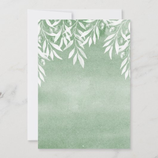 Olive Branch Botanische Hochzeit speichern Sie die Save The Date (Rückseite)