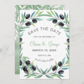 Olive Branch Botanische Hochzeit speichern Sie die Save The Date (Vorne/Hinten)