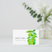 Olive Branch Botanischer Baum Grün Visitenkarte (Stehend Vorderseite)