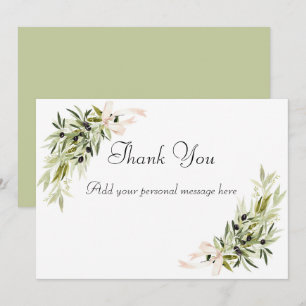 Olive Branch Bouquets Wedding Dankeskarte