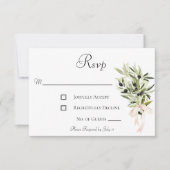 Olive Branch Bouquets Wedding RSVP Karte (Vorderseite)