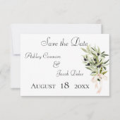 Olive Branch Bouquets Wedding Save The Date (Vorderseite)