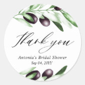 Olive Branch Brautparty Classic Round Sticker (Vorderseite)