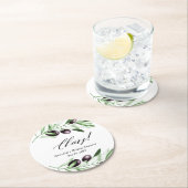 Olive Branch Brautparty Runder Pappuntersetzer (Vor Ort)