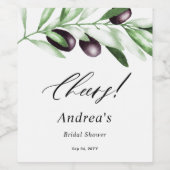 Olive Branch Brautparty Weinetikett (Einzelnes Label)