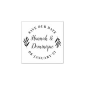 Olive Branch Calligraphy Save the Date Hochzeit Gummistempel (Prägung)