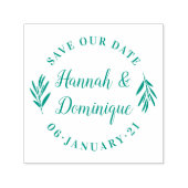Olive Branch Calligraphy Save the Date Hochzeit Permastempel (Design)