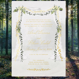 Olive Branch Chuppah Forest Wedding Gold Folieneinladung