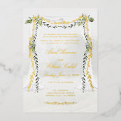Olive Branch Chuppah Forest Wedding Gold Folieneinladung (Vorderseite)