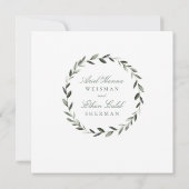 Olive Branch Chuppah Wedding Einladung (Rückseite)