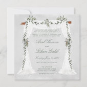 Olive Branch Chuppah Wedding Einladung (Vorderseite)
