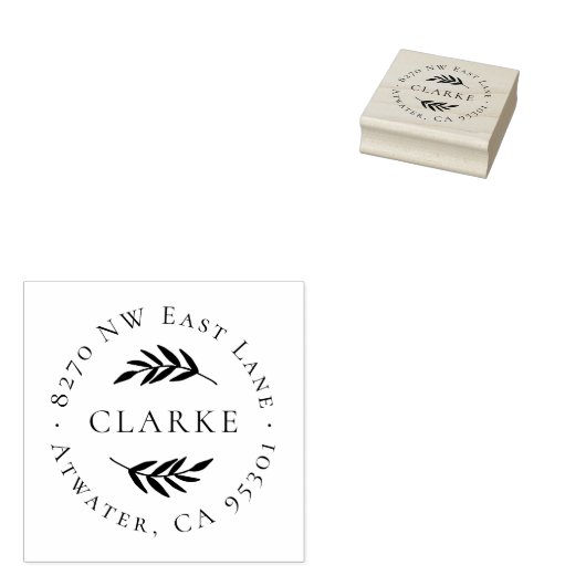 Olive Branch Circle Address Briefmarke Gummistempel (Stempel)