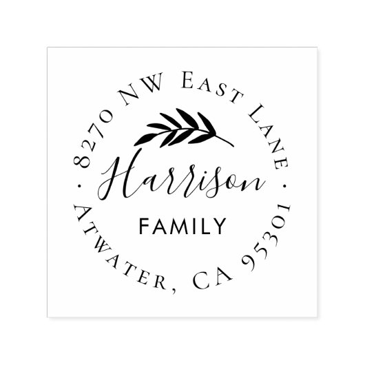Olive Branch Circle Address Briefmarke Permastempel (Design)