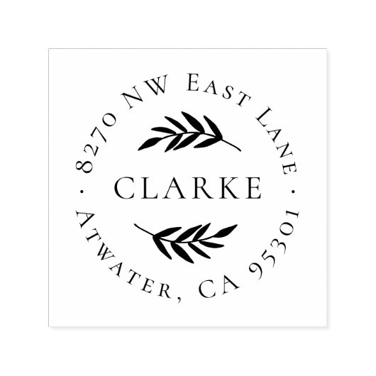 Olive Branch Circle Address Briefmarke Permastempel (Design)