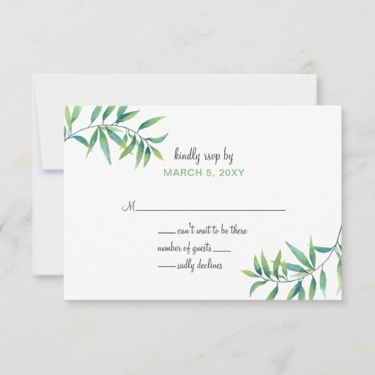 Olive Branch Einladungen für Hochzeiten in Botanis (Vorderseite)