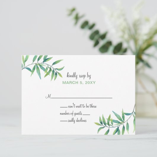 Olive Branch Einladungen für Hochzeiten in Botanis (Stehend Vorderseite)
