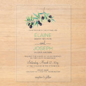 Olive Branch Einladungen zur botanischen Hochzeit (Vorderseite)