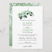 Olive Branch Einladungen zur botanischen Hochzeit (Vorne/Hinten)