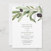 Olive Branch Garden Hochzeit Einladung (Vorderseite)