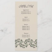 Olive Branch Garland und Kranz Hochzeitskarte Menükarte (Rückseite)