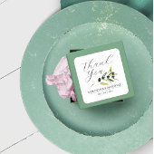 Olive Branch Gastgeschenk Hochzeit Quadratischer Aufkleber