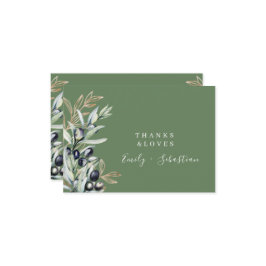Olive Branch Gold Botanische Hochzeit Dankeschön K Dankeskarte