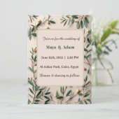 Olive Branch Greenery Botanical wedding Einladung (Stehend Vorderseite)