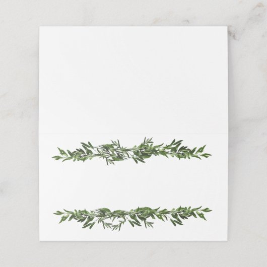 Olive Branch Greenery Platzkarte (Außenseite Aufgefaltet)