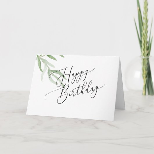 Olive Branch Happy Birthday Card Karte (Vorderseite)