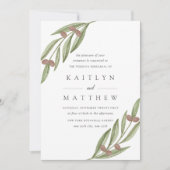 Olive Branch Hochzeit Probe Dinner Einladung (Vorderseite)