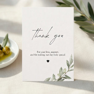 Olive Branch Hochzeits-Dankeskarten   Elegant Dankeskarte