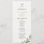 Olive Branch Hochzeitsprogramm | Elegantes Grünzeu Menükarte (Vorderseite)