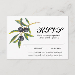 Olive Branch Hochzeitssemble RSVP Karte