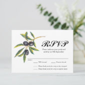 Olive Branch Hochzeitssemble RSVP Karte (Stehend Vorderseite)
