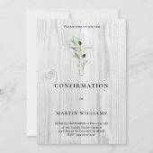 Olive Branch Holz Cross Bestätigung Einladung (Vorderseite)
